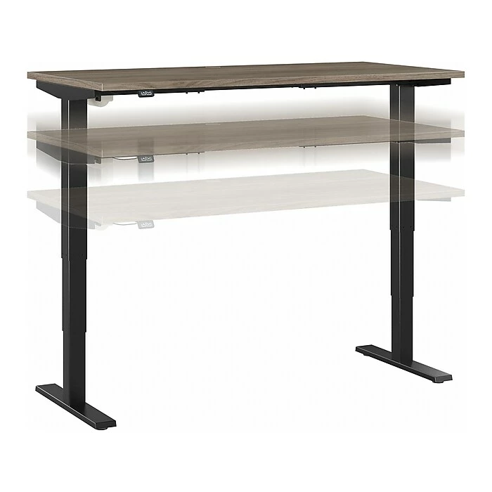 Bush Business Furniture Move 40 28"-48"H Electric Adjustable Standing Desk, Modern Hickory/Black (M4S6030MHBK) 3 Bush Business Furniture Move 40 28"-48"H Electric Adjustable Standing Desk, Modern Hickory/Black (M4S6030MHBK)
