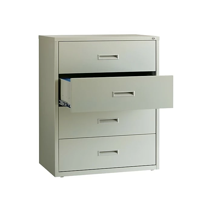 Hirsh HL1000 Series 2-Drawer Lateral File Cabinet, Letter/Legal Size, Lockable, 52.5"H X 30"W X 18.63"D, Light Gray (19440) 4 Hirsh HL1000 Series 2-Drawer Lateral File Cabinet, Letter/Legal Size, Lockable, 52.5"H X 30"W X 18.63"D, Light Gray (19440) - Image 2