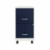 Space Solutions SOHO Smart File 2-Drawer Mobile File Cabinet, Letter Size, Lockable, 26.7"H X 18"D, Pearl White/Navy (25335) -STAPLES Sales 08122CE1 C245 4216 AA4E8847D0CF4927 sc7