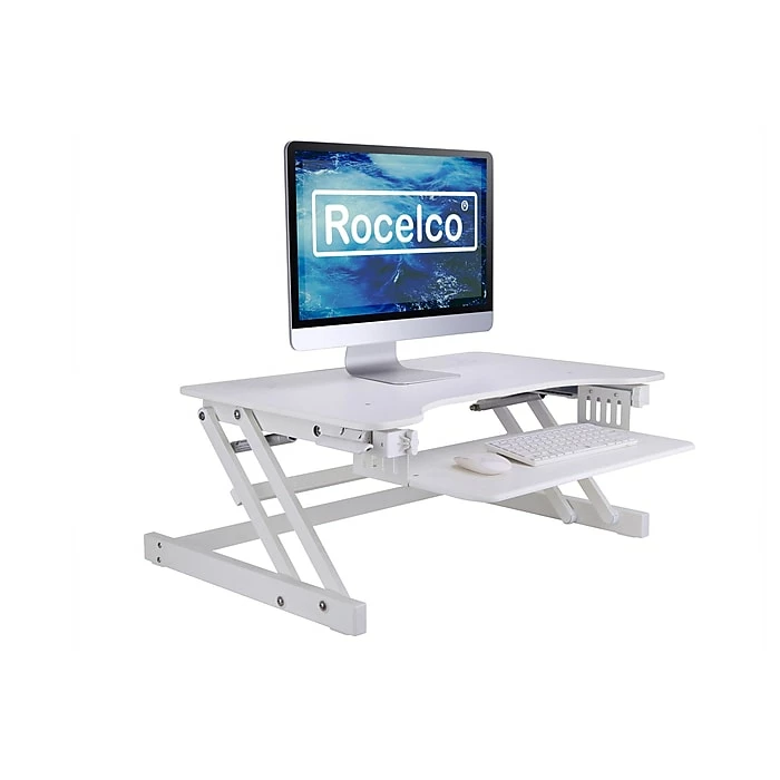 Rocelco 32" Adjustable Desk Riser, White (R ADRW) 3 Rocelco 32" Adjustable Desk Riser, White (R ADRW)