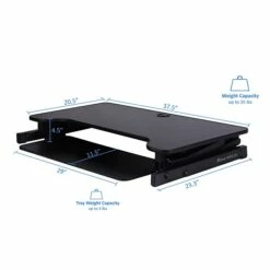 Rocelco 37.5" Deluxe Height Adjustable Standing Desk Converter, Large Retractable Keyboard Tray, Black (R DADRB) -STAPLES Sales 0D587F59 70B7 4E30 86EF32BE703AC2EA sc7
