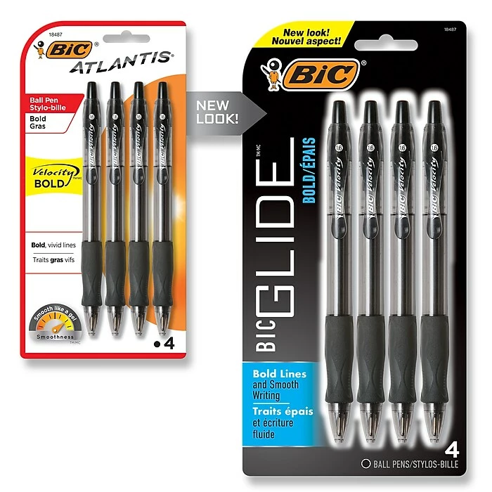 BIC Glide Bold Retractable Ballpoint Pen, Bold Point, Black Ink, 4/Pack (VLGBP41-BLK) 9 BIC Glide Bold Retractable Ballpoint Pen, Bold Point, Black Ink, 4/Pack (VLGBP41-BLK) - Image 7
