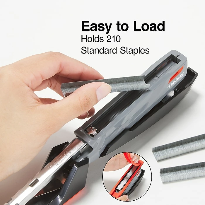 Staples One-Touch Desktop Stapler, 20 Sheet Capacity, Gray/Black/Red, 500 (44425) 7 Staples One-Touch Desktop Stapler, 20 Sheet Capacity, Gray/Black/Red, 500 (44425) - Image 5