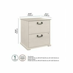 Bush Furniture Homestead 2-Drawer Lateral File Cabinet, Letter/Legal, Lockable, 30"H, Linen White Oak (HOF129LW-03) -STAPLES Sales 11B724F3 505E 4B30 AFADA50261B55016 sc7