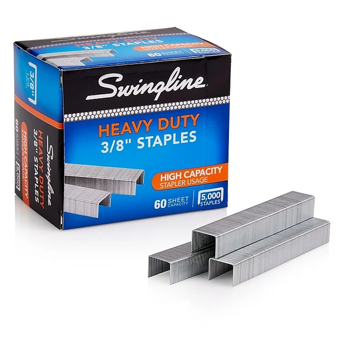 Swingline Heavy Duty Staples, 3/8" Length, 5,000/Box (79398) 3 Swingline Heavy Duty Staples, 3/8" Length, 5,000/Box (79398)