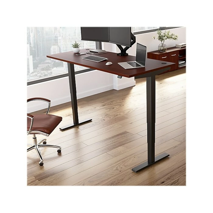 Bush Business Furniture Move 40 28"-48" Adjustable Standing Desk, Hansen Cherry/Black (M4S7230HCBK) 4 Bush Business Furniture Move 40 28"-48" Adjustable Standing Desk, Hansen Cherry/Black (M4S7230HCBK) - Image 2