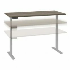 Bush Business Furniture Move 60 Series 27"-48" Adjustable Standing Desk, Modern Hickory/Cool Gray Metallic (M6S6030MHSK)