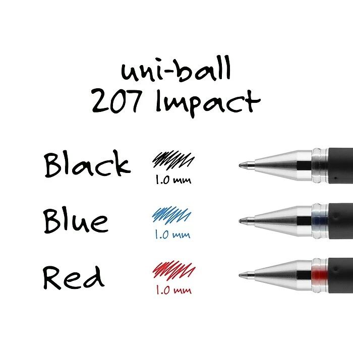 Uni-ball 207 Impact Gel Pens, Bold Point, Red Ink, Dozen (65802) 10 Uni-ball 207 Impact Gel Pens, Bold Point, Red Ink, Dozen (65802) - Image 8