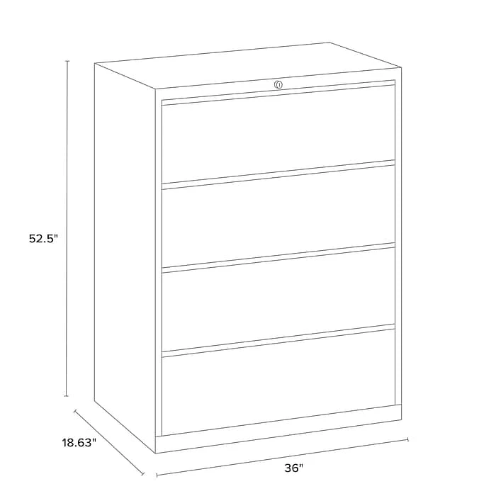 Staples Commercial 4 File Drawers Lateral File Cabinet, Locking, Putty/Beige, Letter/Legal, 36"W (20056D) 8 Staples Commercial 4 File Drawers Lateral File Cabinet, Locking, Putty/Beige, Letter/Legal, 36"W (20056D) - Image 6