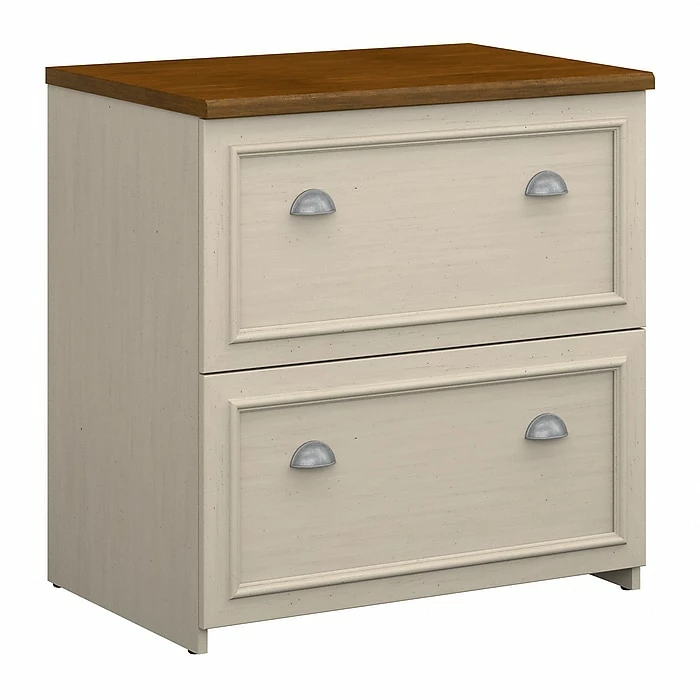 Bush Furniture Fairview Lateral File Cabinet, Antique White/Tea Maple (WC53281-03) 4 Bush Furniture Fairview Lateral File Cabinet, Antique White/Tea Maple (WC53281-03) - Image 2