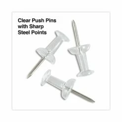 Universal Clear Push Pins, Plastic, 3/8", 400/Pack (UNV31306) 10 Universal Clear Push Pins, Plastic, 3/8", 400/Pack (UNV31306) -STAPLES Sales 205742DD 1269 484B 97B1733C46E8AF41 sc7