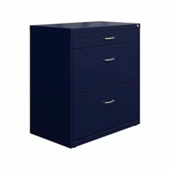 Space Solutions 3-Drawer Lateral File Cabinet, Letter/Legal Size, Lockable, 31.88"H X 30"W X 17.63"D, Navy (25073) 7 Space Solutions 3-Drawer Lateral File Cabinet, Letter/Legal Size, Lockable, 31.88"H X 30"W X 17.63"D, Navy (25073) -STAPLES Sales 21E61E31 06D6 487B 947089A040F402C0 sc7