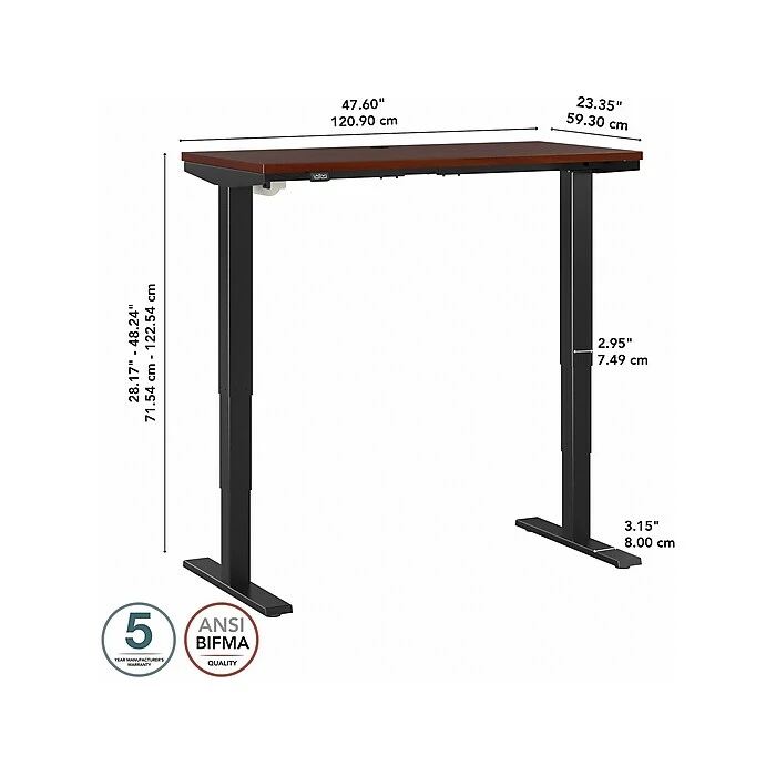 Bush Business Furniture Move 40 28"-48"H Electric Adjustable Standing Desk, Hansen Cherry/Black (M4S4824HCBK) 7 Bush Business Furniture Move 40 28"-48"H Electric Adjustable Standing Desk, Hansen Cherry/Black (M4S4824HCBK) - Image 5