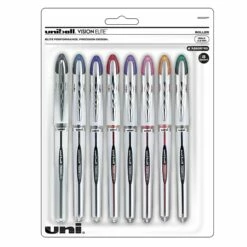 Uni-ball Vision Elite Rollerball Pens, Micro Point, Assorted Colors Ink, 8 Pack (58092)