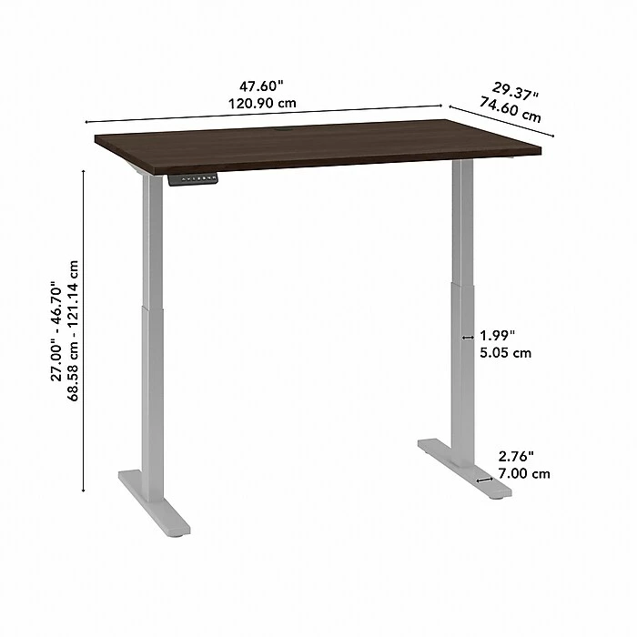 Bush Business Furniture Move 60 Series 27"-48" Adjustable Standing Desk, Black Walnut/Cool Gray Metallic (M6S4830BWSK) 7 Bush Business Furniture Move 60 Series 27"-48" Adjustable Standing Desk, Black Walnut/Cool Gray Metallic (M6S4830BWSK) - Image 5