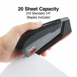 Staples One-Touch Desktop Stapler, 20 Sheet Capacity, Gray/Black/Red, 500 (44425) 13 Staples One-Touch Desktop Stapler, 20 Sheet Capacity, Gray/Black/Red, 500 (44425) -STAPLES Sales 2E9F58E1 4498 4536 A151CE08EB48FB76 sc7