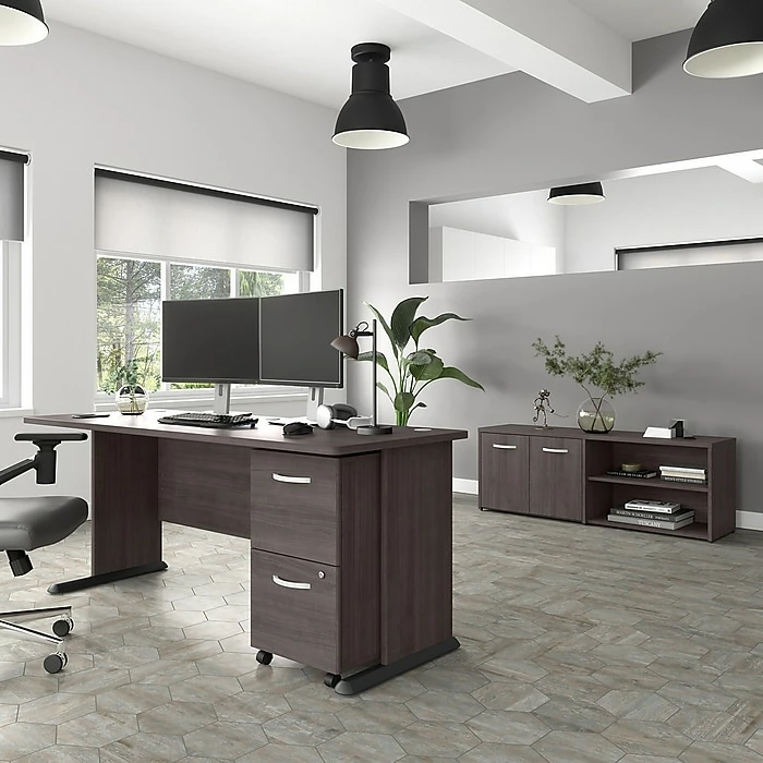 Bush Business Furniture Studio A 2-Drawer Mobile File Cabinet, Locking, Letter/Legal, Storm Gray, 20" (SDF116SGSU-Z) 8 Bush Business Furniture Studio A 2-Drawer Mobile File Cabinet, Locking, Letter/Legal, Storm Gray, 20" (SDF116SGSU-Z) - Image 6