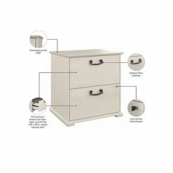 Bush Furniture Homestead 2-Drawer Lateral File Cabinet, Letter/Legal, Lockable, 30"H, Linen White Oak (HOF129LW-03) -STAPLES Sales 37CD4916 BC24 44E0 A632804D8E5F4367 sc7