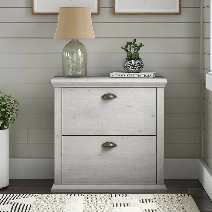 Bush Furniture Yorktown 2-Drawer Lateral File Cabinet, Letter/Legal, Linen White Oak, 30.98" (WC40480-03) 4 Bush Furniture Yorktown 2-Drawer Lateral File Cabinet, Letter/Legal, Linen White Oak, 30.98" (WC40480-03) - Image 2