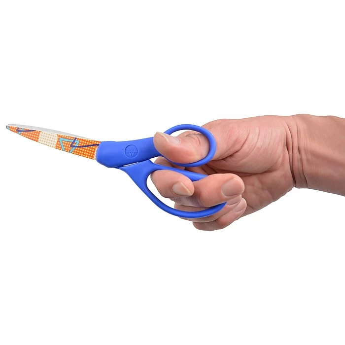 Westcott Fun And Fashion 8.66" Stainless Steel Scissors, Blunt Tip, Blue (16402) 7 Westcott Fun And Fashion 8.66" Stainless Steel Scissors, Blunt Tip, Blue (16402) - Image 5