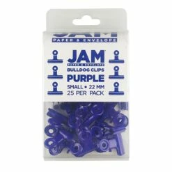 JAM Paper Bulldog Clip, Purple, 25/Pack (21632818)