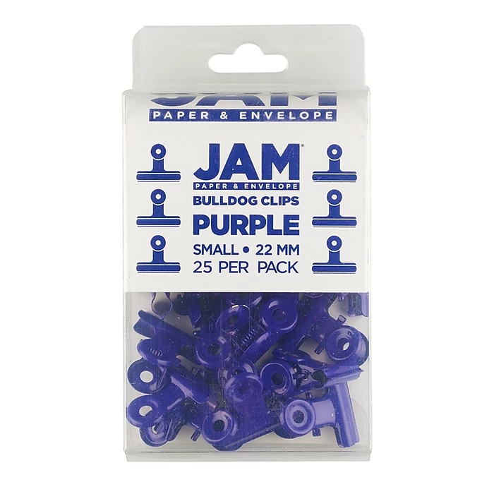 JAM Paper Bulldog Clip, Purple, 25/Pack (21632818) 3 JAM Paper Bulldog Clip, Purple, 25/Pack (21632818)