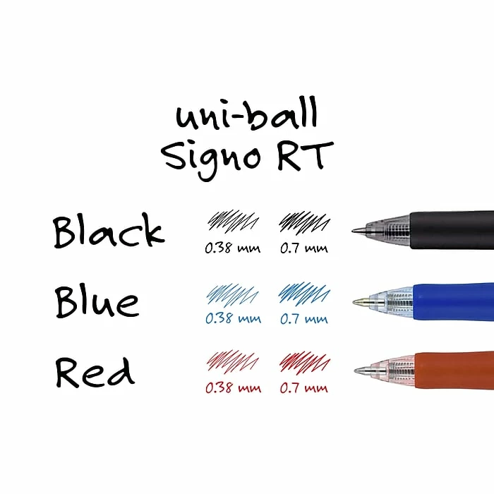 Uni-ball Uniball Signo RT Gel Pens, Medium Point, 0.7mm, Black Ink, Dozen (65940) 9 Uni-ball Uniball Signo RT Gel Pens, Medium Point, 0.7mm, Black Ink, Dozen (65940) - Image 7