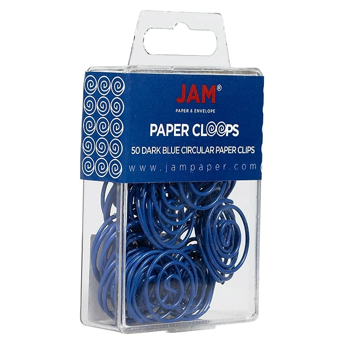 JAM Paper Circular Small Paper Clips, Dark Blue, 50/Pack (2187134) 4 JAM Paper Circular Small Paper Clips, Dark Blue, 50/Pack (2187134) - Image 2