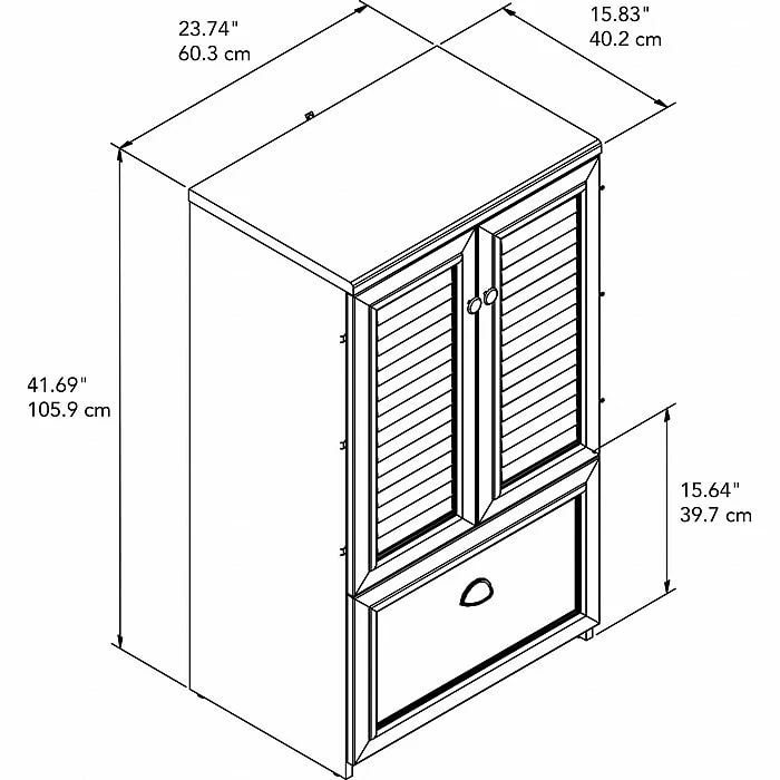 Bush Furniture Fairview Storage Cabinet With Drawer, Antique White/Tea Maple (WC53280-03) 6 Bush Furniture Fairview Storage Cabinet With Drawer, Antique White/Tea Maple (WC53280-03) - Image 4
