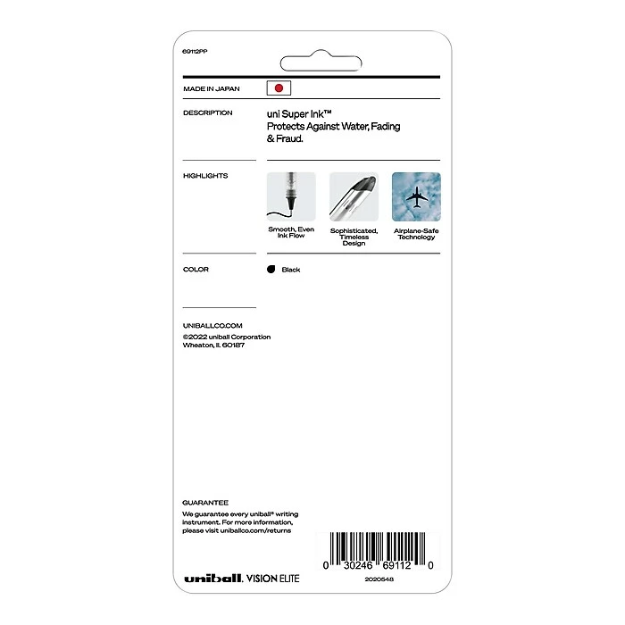 Uni-ball VISION ELITE Rollerball Pen, Micro Point, Black Ink, 4/Pack (69112) 5 Uni-ball VISION ELITE Rollerball Pen, Micro Point, Black Ink, 4/Pack (69112) - Image 3