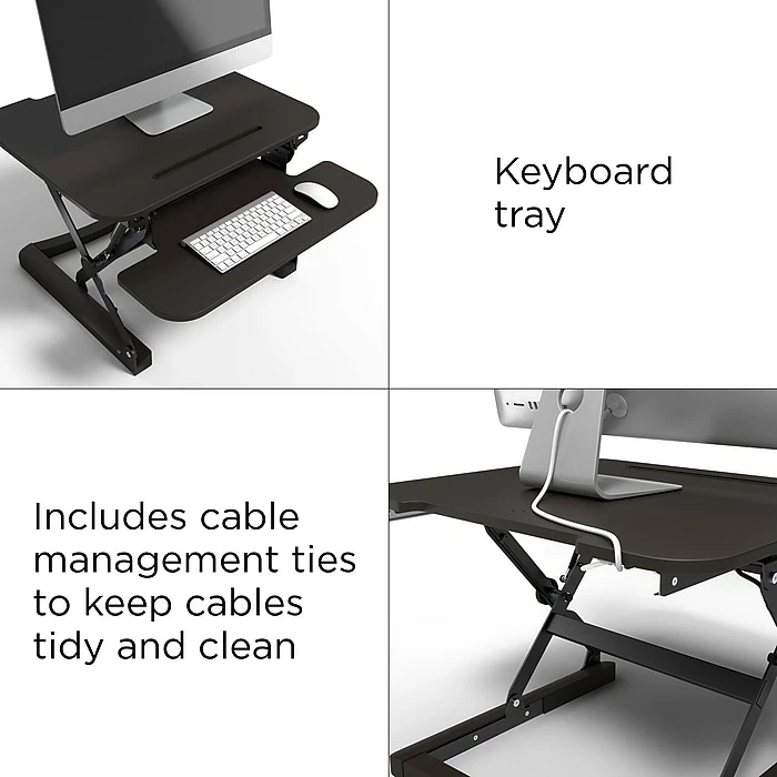 Union & Scale™ FlexFit™ 27" Adjustable Desk Riser, Black (UN44901-CC) 7 Union & Scale™ FlexFit™ 27" Adjustable Desk Riser, Black (UN44901-CC) - Image 5