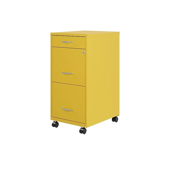 Space Solutions SOHO Organizer 3-Drawer Mobile Vertical File Cabinet, Letter Size, Lockable, 29.52"H X 18"D, Goldfinch (25284) 5 Space Solutions SOHO Organizer 3-Drawer Mobile Vertical File Cabinet, Letter Size, Lockable, 29.52"H X 18"D, Goldfinch (25284) - Image 3