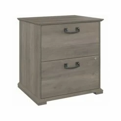 Bush Furniture Homestead 2-Drawer Lateral File Cabinet, Letter/Legal Size, Lockable, 30"H, Driftwood Gray (HOF129DG-03)