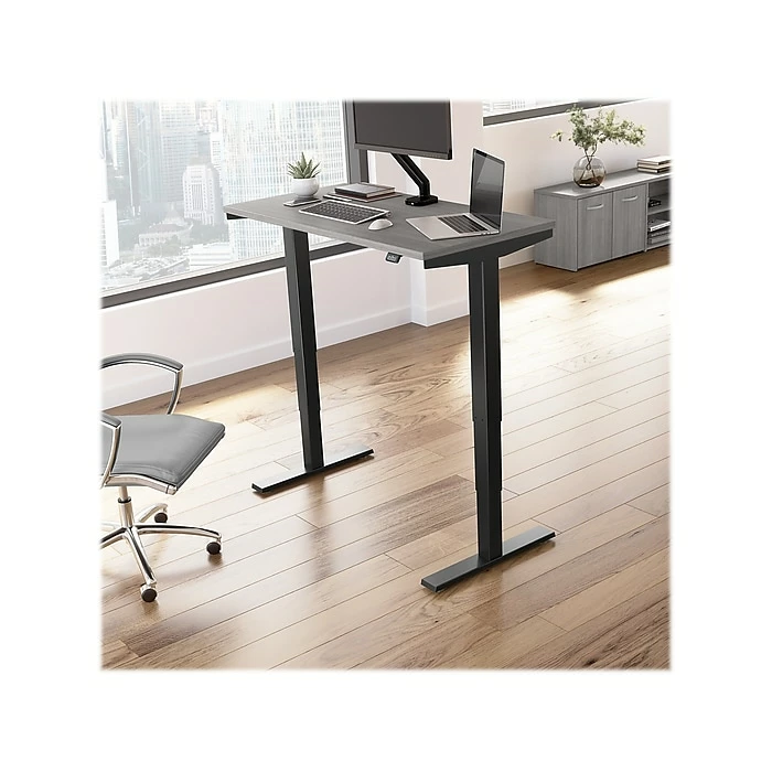 Bush Business Furniture Move 40 28"-48"H Electric Adjustable Standing Desk, Platinum Gray/Black (M4S4824PGBK) 4 Bush Business Furniture Move 40 28"-48"H Electric Adjustable Standing Desk, Platinum Gray/Black (M4S4824PGBK) - Image 2