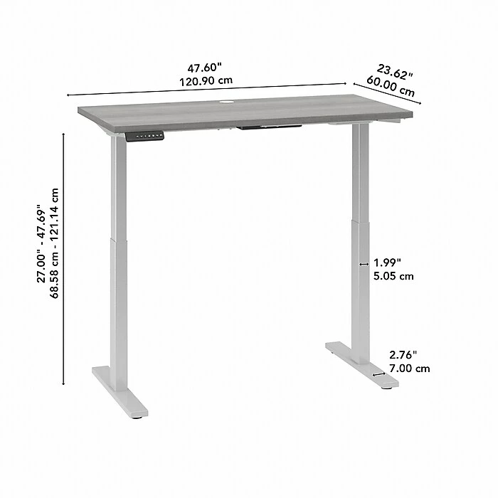Bush Business Furniture Move 60 27"-48" Adjustable Standing Desk, Platinum Gray/Cool Gray Metallic (M6S4824PGSK) 7 Bush Business Furniture Move 60 27"-48" Adjustable Standing Desk, Platinum Gray/Cool Gray Metallic (M6S4824PGSK) - Image 5