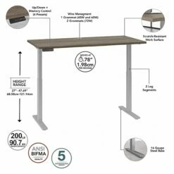 Bush Business Furniture Move 60 Series 27"-48" Adjustable Standing Desk, Modern Hickory/Cool Gray Metallic (M6S6030MHSK) 12 Bush Business Furniture Move 60 Series 27"-48" Adjustable Standing Desk, Modern Hickory/Cool Gray Metallic (M6S6030MHSK) -STAPLES Sales 4EC44984 9904 45CD 965D911FD63C7AFF sc7