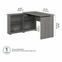 Bush Furniture Cabot 37-42"H Corner Adjustable Standing 3-Position Desk With Shelves, Modern Gray (WC31316) -STAPLES Sales 50EDEAE5 03F5 4E6E 90251C14168A2AAC sc7