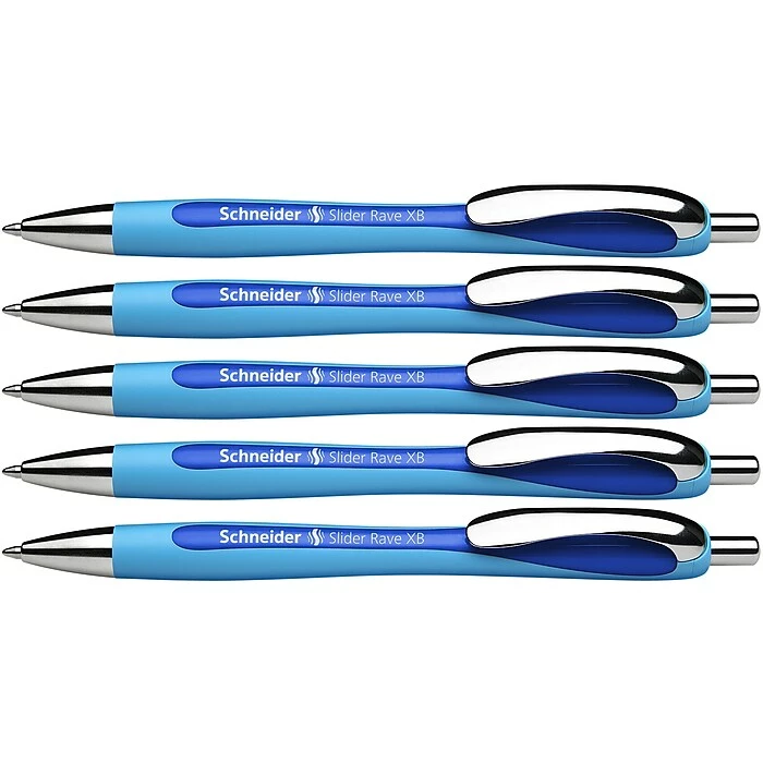 Schneider® Schneider Slider Rave XB Retractable Ballpoint Pen, Extra Bold Point, Blue Ink, 5/Box (PSY132503) 6 Schneider® Schneider Slider Rave XB Retractable Ballpoint Pen, Extra Bold Point, Blue Ink, 5/Box (PSY132503) - Image 4