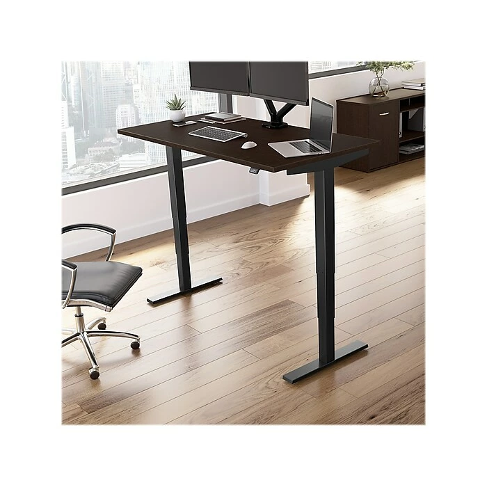 Bush Business Furniture Move 40 28"-48" Adjustable Standing Desk, Mocha Cherry/Black (M4S6030MRBK) 4 Bush Business Furniture Move 40 28"-48" Adjustable Standing Desk, Mocha Cherry/Black (M4S6030MRBK) - Image 2