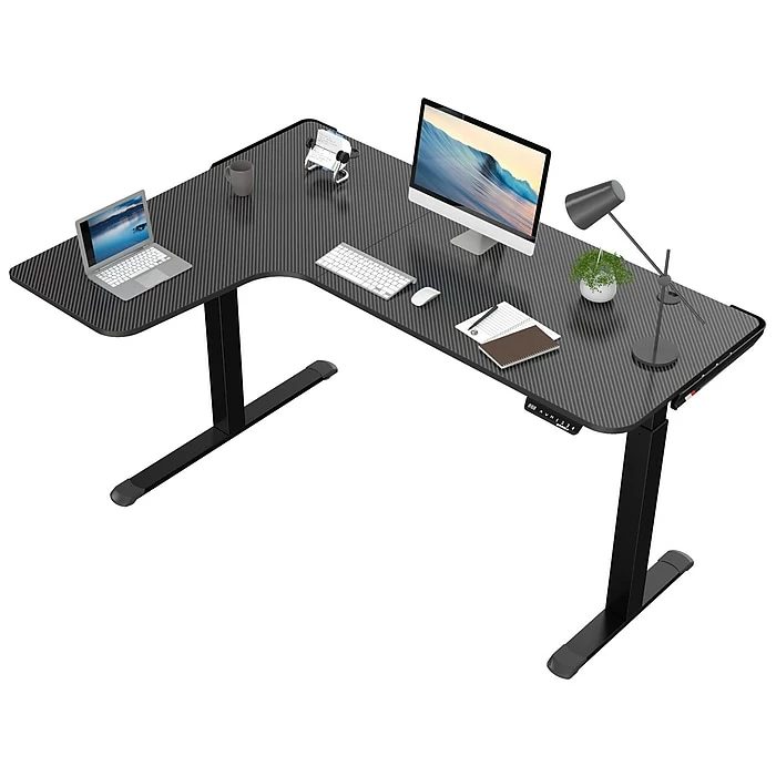 Eureka Ergonomic 30"-48"H L-Shaped Adjustable Standing Desk, Black (ED1874-BK) 8 Eureka Ergonomic 30"-48"H L-Shaped Adjustable Standing Desk, Black (ED1874-BK) - Image 6