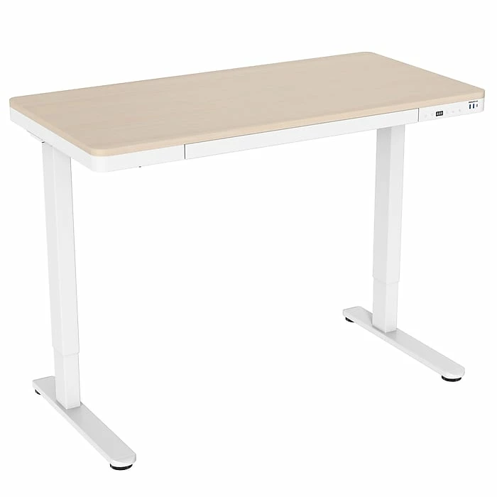 Mount-It! 28"-46"H Electric Adjustable Height Standing Desk, Light Brown Woodgrain (MI-15004) 3 Mount-It! 28"-46"H Electric Adjustable Height Standing Desk, Light Brown Woodgrain (MI-15004)
