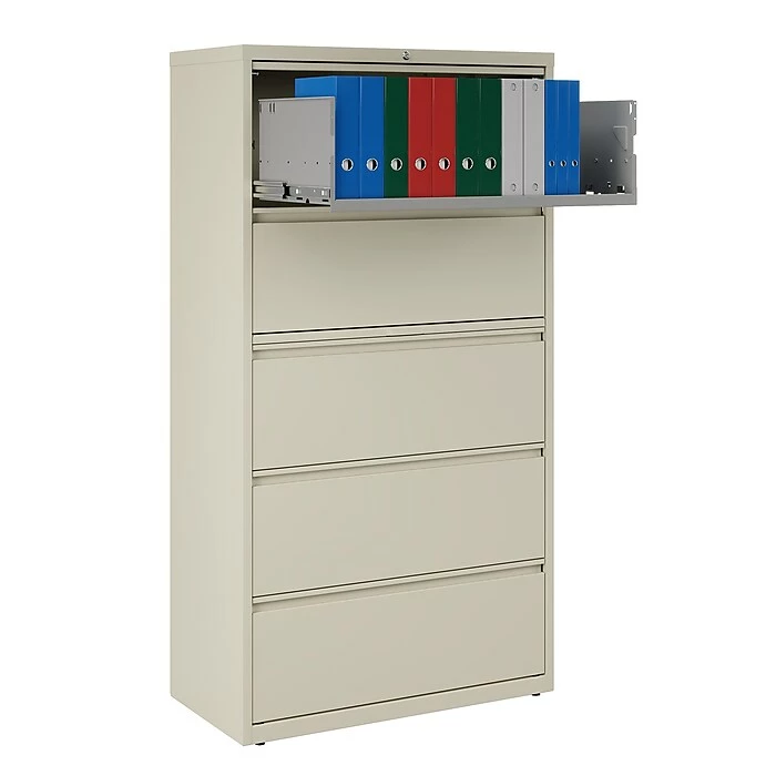 Staples Commercial HL8000 5 File Drawers Lateral File Cabinet, Locking, Putty/Beige, Letter/Legal, 36"W (21744D) 8 Staples Commercial HL8000 5 File Drawers Lateral File Cabinet, Locking, Putty/Beige, Letter/Legal, 36"W (21744D) - Image 6