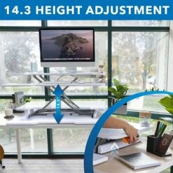 Mount-It! 5"-19"H Adjustable Standing Extra-Wide Desk Converter, White (MI-15005) 16 Mount-It! 5"-19"H Adjustable Standing Extra-Wide Desk Converter, White (MI-15005) -STAPLES Sales 57E537C5 4F53 46F9 89FD4B98B9D062F3 sc7