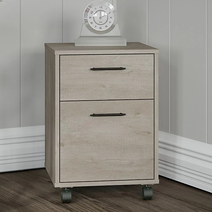 Bush Furniture Key West 2 Drawer Mobile Pedestal, Washed Gray (KWF116WG-03) 4 Bush Furniture Key West 2 Drawer Mobile Pedestal, Washed Gray (KWF116WG-03) - Image 2