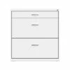Space Solutions 3-Drawer Lateral File Cabinet, Letter/Legal Size, Lockable, 31.88"H X 30"W X 17.63"D, White (25071)