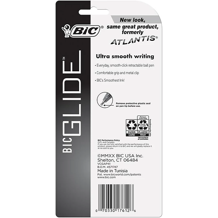 BIC Glide Original Retractable Ballpoint Pens, Medium, Assorted Fashion Colors, 4/Pack 7 BIC Glide Original Retractable Ballpoint Pens, Medium, Assorted Fashion Colors, 4/Pack - Image 6