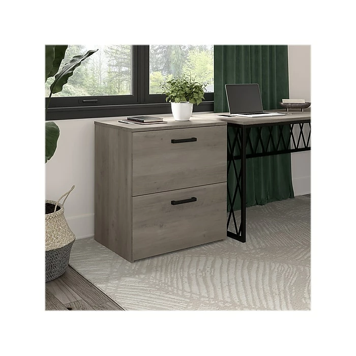 Kathy Ireland® Home By Bush Furniture City Park 2-Drawer Lateral File Cabinet, Letter/Legal, Driftwood Gray (CPF127DG-03) 4 Kathy Ireland® Home By Bush Furniture City Park 2-Drawer Lateral File Cabinet, Letter/Legal, Driftwood Gray (CPF127DG-03) - Image 2