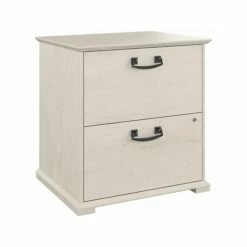 Bush Furniture Homestead 2-Drawer Lateral File Cabinet, Letter/Legal, Lockable, 30"H, Linen White Oak (HOF129LW-03)