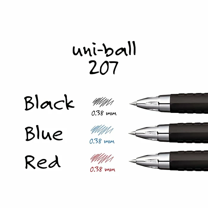 Uni-ball Uniball 207 Retractable Gel Pens, Ultra Micro Point, 0.38mm, Black Ink, Dozen (1790922) 9 Uni-ball Uniball 207 Retractable Gel Pens, Ultra Micro Point, 0.38mm, Black Ink, Dozen (1790922) - Image 7