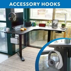 Mount-It! 28"-47"H L-Shape Electric Adjustable Height Standing Corner Desk, Black (MI-15003) -STAPLES Sales 65321E36 5810 42EC A04CE0FE9B2734F6 sc7